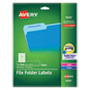 Clear Permanent File Folder Labels with Sure Feed Technology, 0.66 x 3.44, Clear, 30/Sheet, 15 Sheets/Pack