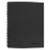 Wirebound Business Notebook, 1 Subject, Wide/Legal Rule, Black Cover, 11 x 8.5, 80 Sheets