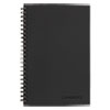 Wirebound Business Notebook, 1 Subject, Wide/Legal Rule, Black Cover, 8 x 5, 80 Sheets