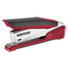 Inpower Spring-Powered Premium Desktop Stapler, 28-Sheet Capacity, Red/silver