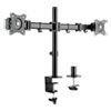 Adaptivergo Pole-Mounted Dual Monitor Arm For 30" Monitors, 360 Deg Rotation, 30 Deg Tilt, 360 Deg Pan, Black, Supports 22 Lb