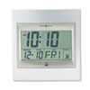 Techtime Ii Radio-Controlled Lcd Wall Or Table Alarm Clock, 8.75" X 9.25", Silver/titanium Case, 1 Aa (sold Separately)