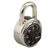 Combination Stainless Steel Padlock with Key Cylinder, 1.87" Wide, Black/Silver