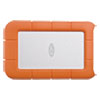 Rugged Portable External Hard Drive, 2 TB, USB-C, Orange/Silver