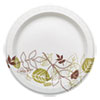 <strong>Dixie®</strong><br />Pathways Soak Proof Shield Heavyweight Paper Plates, WiseSize, 8.5" dia, Green/Burgundy, 500/Carton
