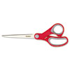 <strong>Scotch®</strong><br />Multi-Purpose Scissors, Pointed Tip, 7" Long, 3.38" Cut Length, Gray/Red Straight Handle