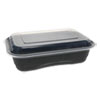 EarthChoice Versa2Go Microwaveable Container, 36 oz, 8.4 x 5.6 x 2, Black/Clear, 150/Carton