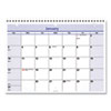 QuickNotes Desk/Wall Calendar, 3-Hole Punched, 11 x 8, White/Blue/Yellow Sheets, 12-Month (Jan to Dec): 2024