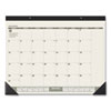 Recycled Monthly Desk Pad, 22 x 17, Sand/Green Sheets, Black Binding, Black Corners, 12-Month (Jan to Dec): 2024