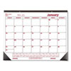 <strong>Brownline®</strong><br />Monthly Desk Pad Calendar, 22 x 17, White/Burgundy Sheets, Black Binding, Black Corners, 12-Month (Jan to Dec): 2023