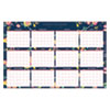 Day Designer Peyton Laminated Erasable Wall Calendar, Floral Artwork, 36 x 24, White/Navy Sheets, 12-Month (Jan-Dec): 2023