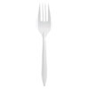Mediumweight Polypropylene Cutlery, Fork, White, 1,000/Carton