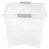 Stack and Pull Latching Flat Lid Storage Box, 13.5 gal, 22" x 16.5" x 13.03", Clear