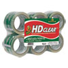 <strong>Duck®</strong><br />Heavy-Duty Carton Packaging Tape, 3" Core, 3" x 54.6 yds, Clear, 6/Pack