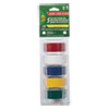 Electrical Tape, 1" Core, 0.75" x 12 ft, Assorted Colors, 5/Pack