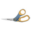 Non-Stick Titanium Bonded Scissors, 8" Long, 3.25" Cut Length, Gray/yellow Bent Handle
