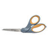 Titanium Bonded Scissors, 8" Long, 3.5" Cut Length, Gray/Yellow Offset Handle