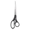 Kleenearth Basic Plastic Handle Scissors, 9" Long, 4.25" Cut Length, Black Straight Handle