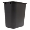 Open Top Indoor Trash Can , 7 gal, Plastic, Black