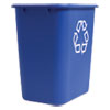 Open Top Indoor Recycling Container, Plastic, Blue