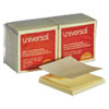 <strong>Universal®</strong><br />Fan-Folded Self-Stick Pop-Up Note Pads, 3" x 3", Yellow, 100 Sheets/Pad, 12 Pads/Pack