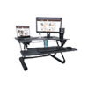 High Rise Height Adjustable Standing Desk with Keyboard Tray, 36" x 31.25" x 5.25" to 20", Gray/Black