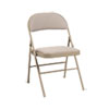 Steel Folding Chair, Supports Up To 300 Lb, Tan, 4/carton