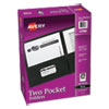 Two-Pocket Folder, 40-Sheet Capacity, 11 x 8.5, Black, 25/Box