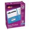 <strong>Avery®</strong><br />Two-Pocket Folder, 40-Sheet Capacity, 11 x 8.5, Light Blue, 25/Box