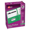 <strong>Avery®</strong><br />Two-Pocket Folder, 40-Sheet Capacity, 11 x 8.5, Green, 25/Box
