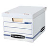 <strong>Bankers Box®</strong><br />STOR/FILE Basic-Duty Storage Boxes, Letter/Legal Files, 12.5" x 16.25" x 10.5", White/Blue, 4/Carton