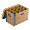 <strong>Bankers Box®</strong><br />SmoothMove Kitchen Moving Kit with Dividers + Foam, Half Slotted Container (HSC), Medium, 12.25" x 18.5" x 12", Brown/Blue