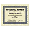 Metallic Border Certificates, 11 x 8.5, Ivory/Blue with Blue Border, 100/Pack