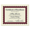 Metallic Border Certificates, 11 x 8.5, Ivory/Red with Red Border, 100/Pack