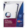 <strong>Avery®</strong><br />Preprinted Legal Exhibit Side Tab Index Dividers, Avery Style, 25-Tab, 1 to 25, 11 x 8.5, White, 1 Set
