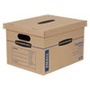 <strong>Bankers Box®</strong><br />SmoothMove Classic Moving/Storage Boxes, Half Slotted Container (HSC), Small, 12" x 15" x 10", Brown/Blue, 10/Carton