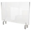 Clear Partition Extender With Attached Clamp, 42 X 3.88 X 30, Thermoplastic Sheeting