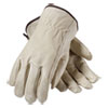 Top-Grain Pigskin Leather Drivers Gloves, Economy Grade, Medium, Gray