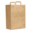 <strong>General</strong><br />Grocery Paper Bags, Attached Handle, 30 lb Capacity, 1/6 BBL, 12 x 7 x 17, Kraft, 300 Bags