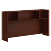 Mod Desk Hutch, 3 Compartments, 72w x 14d x 39.75h, Traditional Mahogany