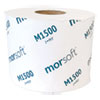 MORSOFT CONTROLLED BATH TISSUE, SEPTIC SAFE, 1-PLY, WHITE, 3.9" X 4", 1,500 SHEETS/ROLL, 36 ROLLS/CARTON