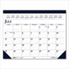 <strong>House of Doolittle™</strong><br />Recycled Academic Desk Pad Calendar, 22 x 17, White/Blue Sheets, Blue Binding/Corners, 14-Month (July to Aug): 2023 to 2024
