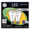 75W LED Bulbs, A19, 12 W, Soft White, 2/Pack