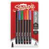 <strong>Sharpie®</strong><br />Water-Resistant Ink Porous Point Pen, Stick, Fine 0.4 mm, Assorted Ink and Barrel Colors, 6/Pack