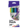 Color Pencils, 1.98 mm, H (#3), Assorted Lead/Barrel Colors, 24/Pack