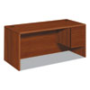 10700 Series "l" Workstation Desk With Three-Quarter Height Pedestal On Right, 66" X 30" X 29.5", Cognac