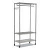 <strong>Alera®</strong><br />Wire Shelving Garment Rack, 40 Garments, 48w x 18d x 75h, Silver