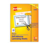 <strong>Avery®</strong><br />Clear Self-Adhesive Laminating Sheets, 3 mil, 9" x 12", Matte Clear, 10/Pack