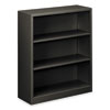 <strong>HON®</strong><br />Metal Bookcase, Three-Shelf, 34.5w x 12.63d x 41h, Charcoal