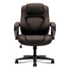 Hvl402 Series Executive High-Back Chair, Supports Up To 250 Lb, 17" To 21" Seat Height, Brown Seat/back, Black Base